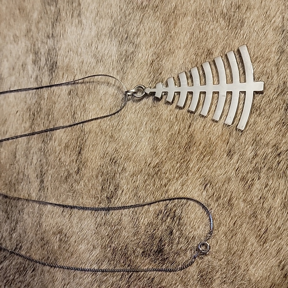 Silver Toned Christmas Tree Necklace